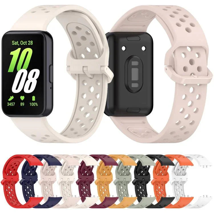 xDfind Colorful Buckle Solid Color Breathable Silicone Watch Band, For Samsung Galaxy Fit3