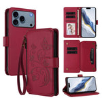 Butterfly Love Flower Multi-card Zipper Wallet Leather Phone Case, For iPhone 17e / 16e, For iPhone 17 Pro Max, For iPhone 17 Pro, For iPhone 17, For iPhone Air, For iPhone 16 Pro Max