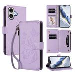 Butterfly Love Flower Multi-card Zipper Wallet Leather Phone Case, For iPhone 17e / 16e, For iPhone 17 Pro Max, For iPhone 17 Pro, For iPhone 17, For iPhone Air, For iPhone 16 Pro Max