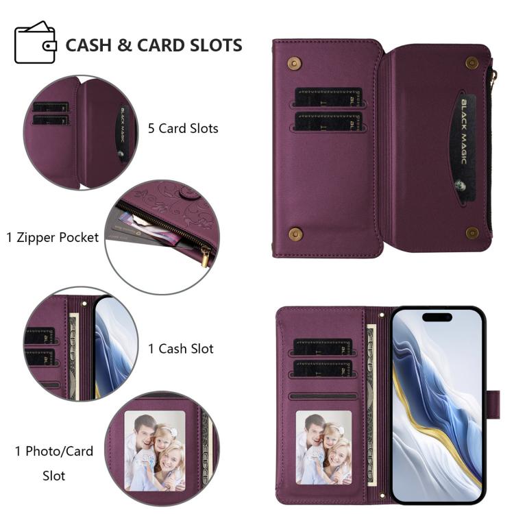 Butterfly Love Flower Multi-card Zipper Wallet Leather Phone Case, For iPhone 15, For iPhone 14 Plus, For iPhone 14 / 13, For iPhone 14 Pro, For iPhone 14 Pro Max, For iPhone 7 / 8 / SE 2022