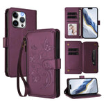 Butterfly Love Flower Multi-card Zipper Wallet Leather Phone Case, For iPhone 15, For iPhone 14 Plus, For iPhone 14 / 13, For iPhone 14 Pro, For iPhone 14 Pro Max, For iPhone 7 / 8 / SE 2022