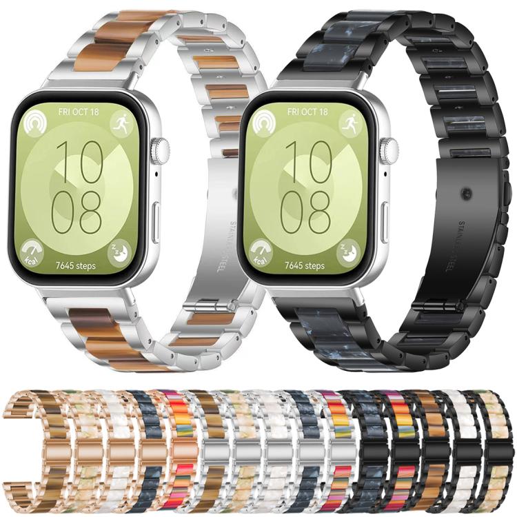 xDfind Three Beads Metal Resin Watch Band, For Huawei Watch Fit4 / Fit4 Pro / Fit3, For Huawei Band 10 / 9 / 8