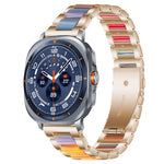 xDfind Three Beads Metal Resin Watch Band, For Samsung Galaxy Watch Ultra/Ultra 2025, For Samsung Galaxy Watch8 / 8 Classic, For Samsung Galaxy Watch 7 / 6 / 5 / FE