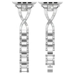 xDfind X-Shaped Single Row Diamond Metal Watch Band, For Apple Watch 42 / 44 / 45 / 46 / 49mm, For Apple Watch 38 / 40 / 41 / S10 42mm