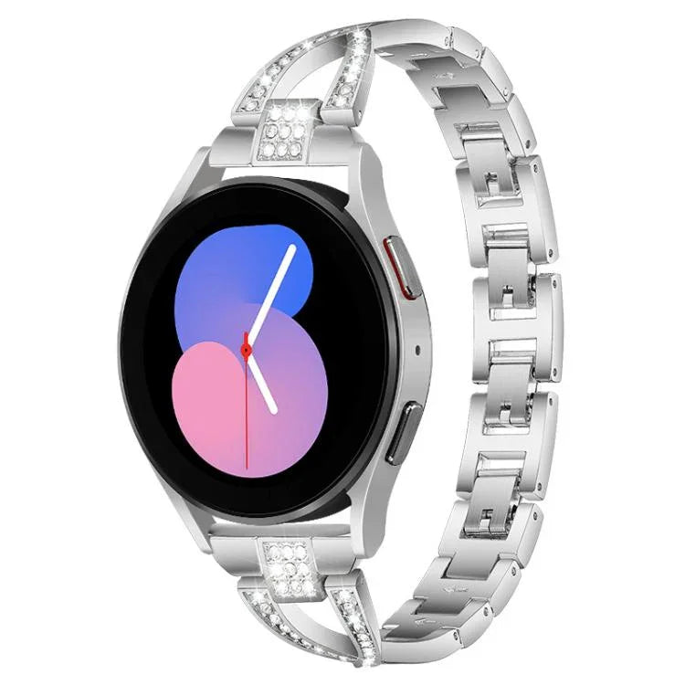 xDfind X-Shaped Single Row Diamond Metal Watch Band, For Samsung Galaxy Watch Ultra/Ultra 2025, For Samsung Galaxy Watch8 / 8 Classic, For Samsung Galaxy Watch 7 / 6 / 5 / FE