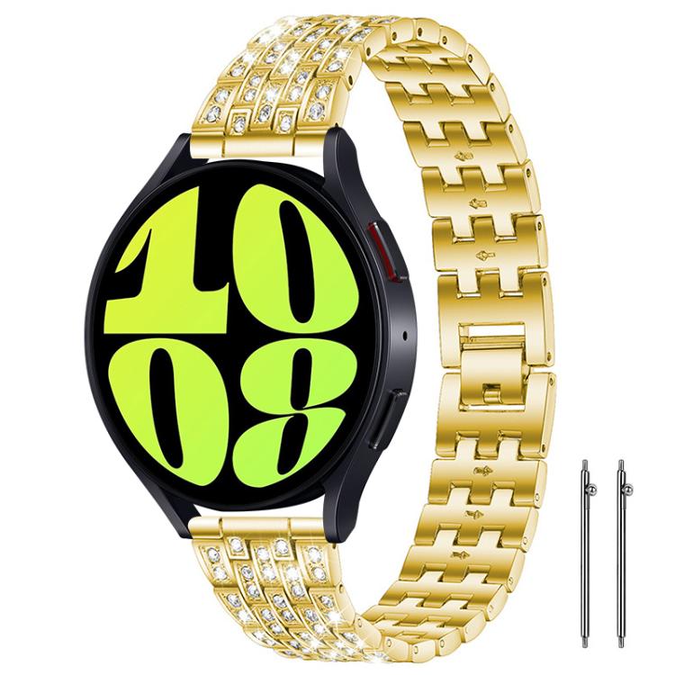 xDfind Five Beads Full Diamond Metal Watch Band, 20mm, 22mm, 18mm