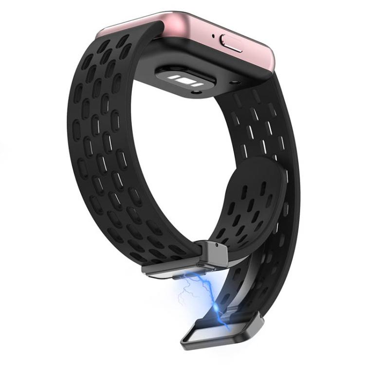 xDfind Hole Style Magnetic Black Buckle Silicone Watch Band, For Galaxy Fit3