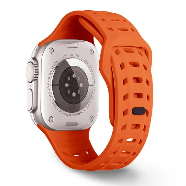Shark Texture Holes Silicone Watch Band, For Apple Watch 46mm / 49mm / 45mm / 44mm