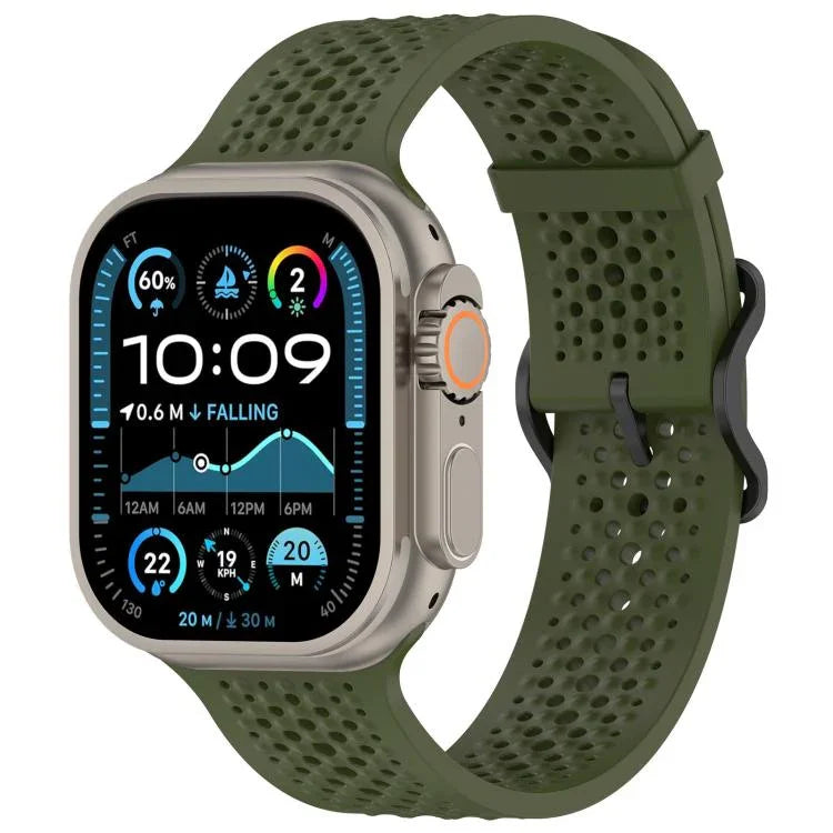 xDfind Breathable Silicone Watch Band, For Apple Watch 42 / 44 / 45 / 46 / 49mm, For Apple Watch 38 / 40 / 41 / S10 42mm