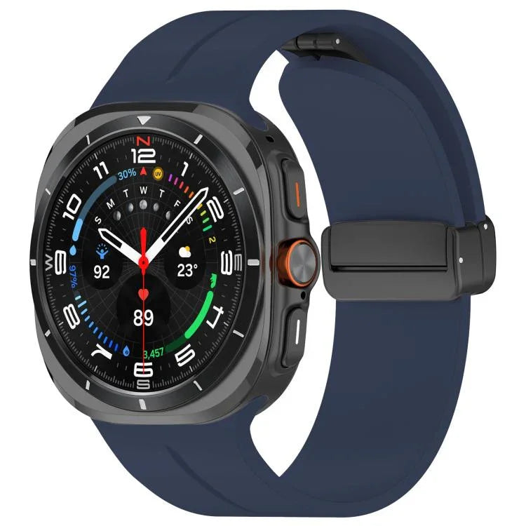 xDfind  Flat Head Groove Folding Black Buckle Silicone Watch Band, For Samsung Galaxy Watch Ultra / Ultra 2025
