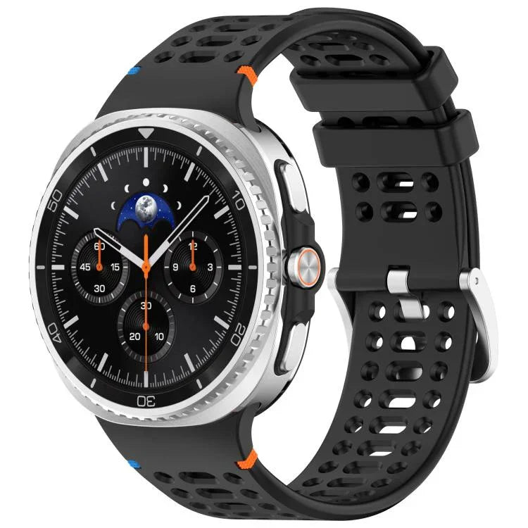 xDfind Alloy Silver Buckle Breathable Hole Silicone Watch Band, For Samsung Galaxy Watch8 / Watch8 Classic