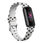 xDfind Silver Buckle Painting Silicone Watch Band For Fitbit Luxe, S, L
