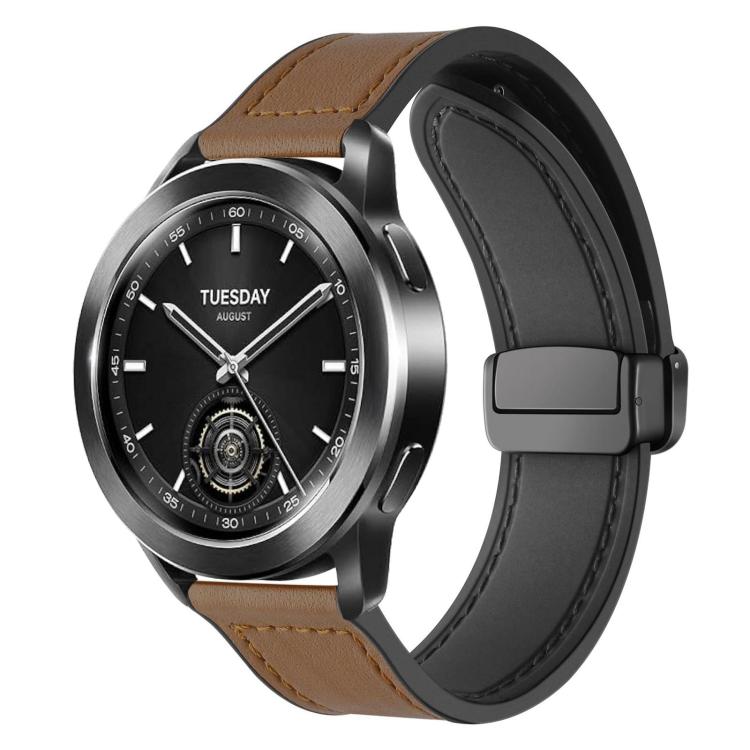 xDfind Crazy Horse Pattern Silicone Skin Magnetic Buckle Watch Band, 18mm, 20mm, 22mm