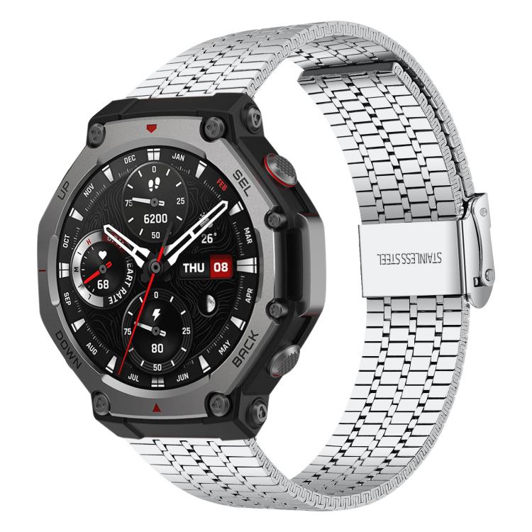 xDfind Seven Beads Buckle Stainless Steel Watch Band, For Amazfit T-Rex 3
