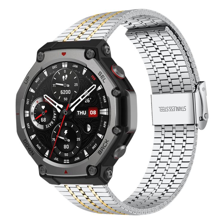 xDfind Seven Beads Buckle Stainless Steel Watch Band, For Amazfit T-Rex 3