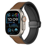 xDfind Crazy Horse Pattern Silicone Skin Magnetic Buckle Watch Band, For Apple Watch 42 / 44 / 45 / 46 / 49mm, For Apple Watch 38 / 40 / 41 / S10 42mm