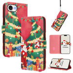 Christmas Series Buckle Leather Phone Case with Hand Strap, For iPhone 17e / 16e, For iPhone 17 Pro Max, For iPhone 17 Pro, For iPhone 17, For iPhone Air, For iPhone 16 Pro Max, For iPhone 16 Pro, For iPhone 16 Plus