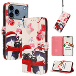 Christmas Series Buckle Leather Phone Case with Hand Strap, For iPhone 17e / 16e, For iPhone 17 Pro Max, For iPhone 17 Pro, For iPhone 17, For iPhone Air, For iPhone 16 Pro Max, For iPhone 16 Pro, For iPhone 16 Plus