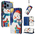 Christmas Series Buckle Leather Phone Case with Hand Strap, For iPhone 17e / 16e, For iPhone 17 Pro Max, For iPhone 17 Pro, For iPhone 17, For iPhone Air, For iPhone 16 Pro Max, For iPhone 16 Pro, For iPhone 16 Plus