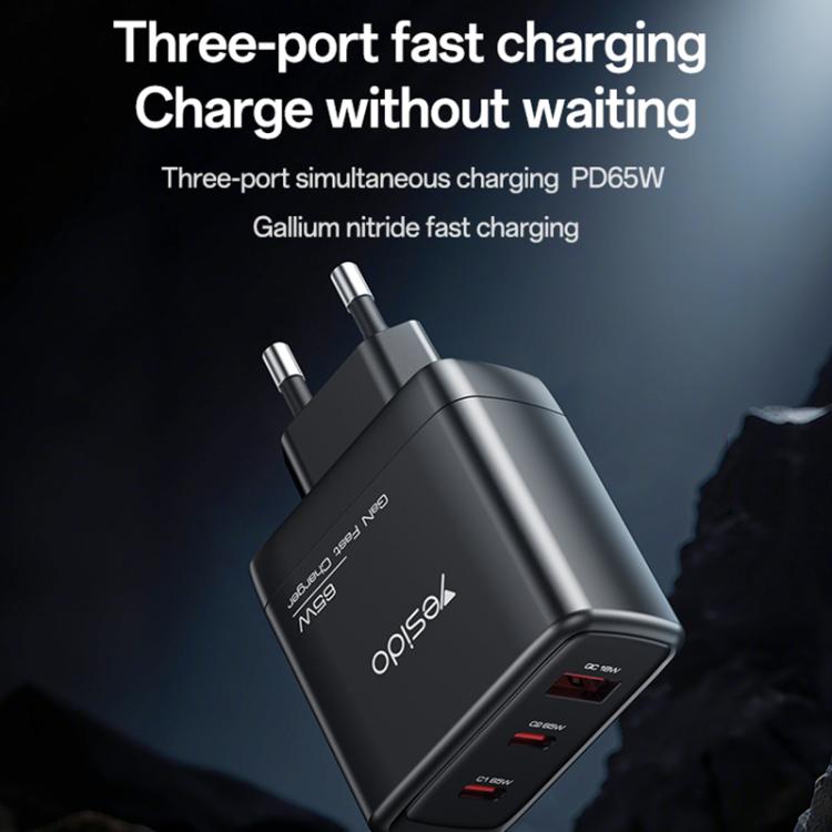 Yesido YC144 65W Three-port Fast Charger, YC144