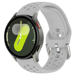 xDfind Silver Buckle Silicone Sport Watch Band, For Samsung Galaxy Watch 7 / 6 / 5 / FE