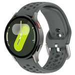 xDfind Silver Buckle Silicone Sport Watch Band, For Samsung Galaxy Watch 7 / 6 / 5 / FE