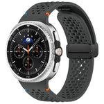 xDfind Magnetic Black Buckle Honeycomb Breathable Silicone Watch Band, For Samsung Galaxy Watch8 / Watch8 Classic