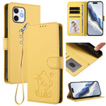 Embossed Heart Cat Leather Phone Case with Hand Strap, For iPhone 11 Pro Max, For iPhone 11, For iPhone 11 Pro, For iPhone X / XS