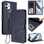 Embossed Heart Cat Leather Phone Case with Hand Strap, For iPhone 11 Pro Max, For iPhone 11, For iPhone 11 Pro, For iPhone X / XS