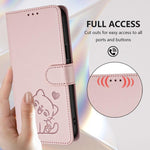 Embossed Heart Cat Leather Phone Case with Hand Strap, For iPhone 14 Pro Max, For iPhone 7 / 8 / SE 2022, For iPhone 13 Pro Max, For iPhone 13 Pro