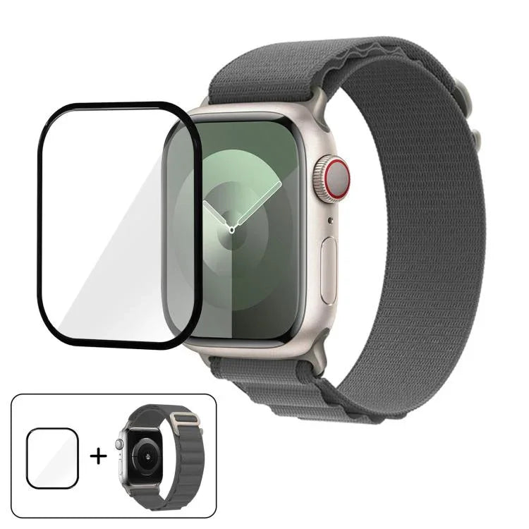 Buckle Loop Nylon Watch Band with 3D Curved Film, For Apple Watch Series 10 42mm