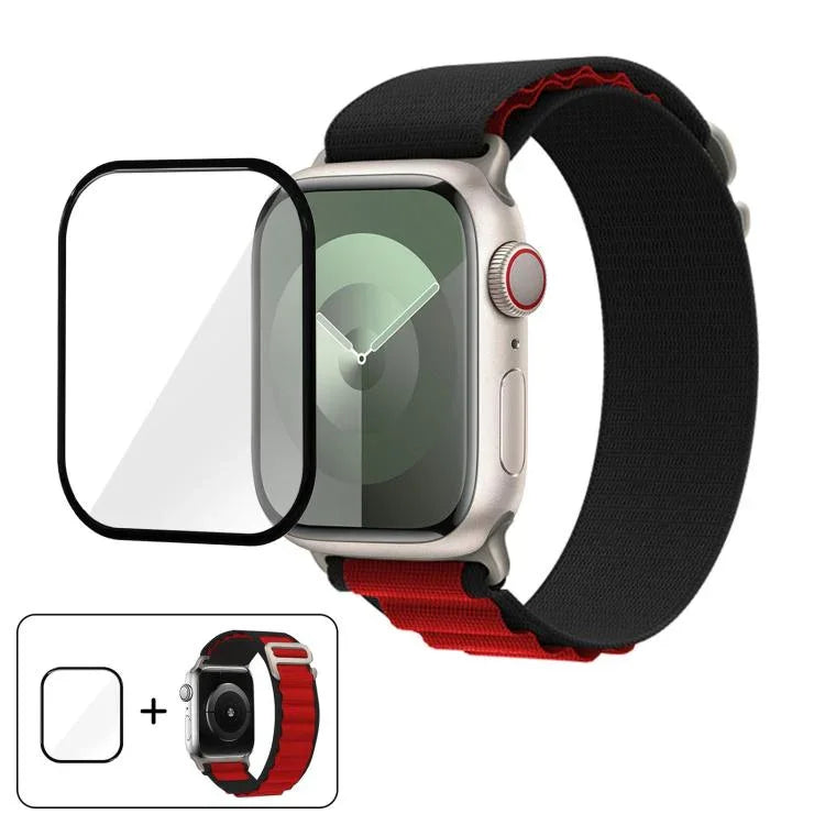 Buckle Loop Nylon Watch Band with 3D Curved Film, For Apple Watch Series 41mm