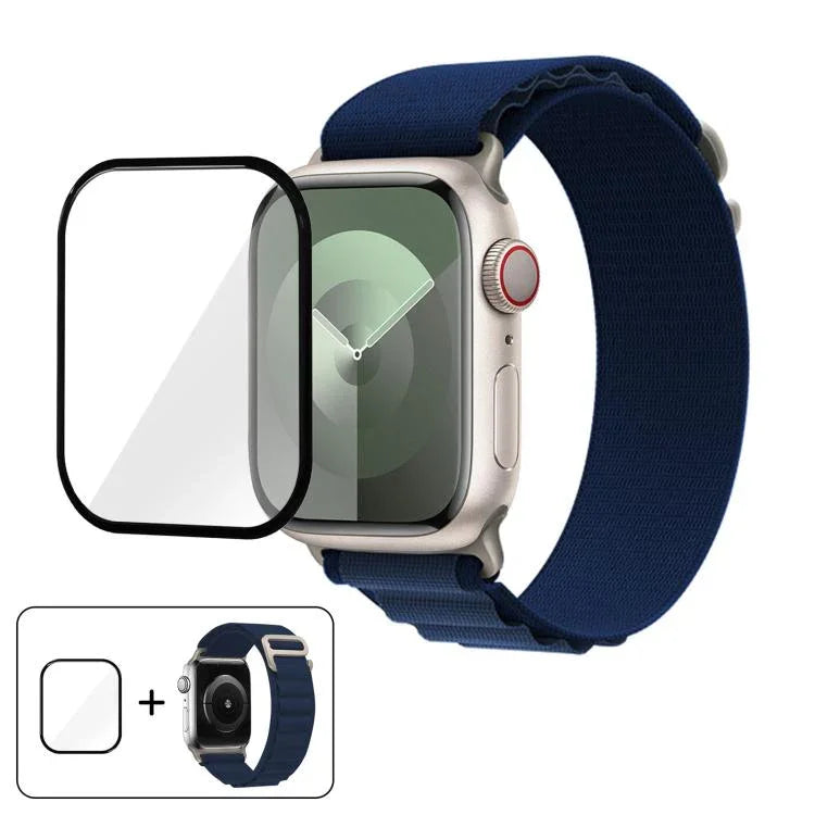 Buckle Loop Nylon Watch Band with 3D Curved Film, For Apple Watch Series 41mm