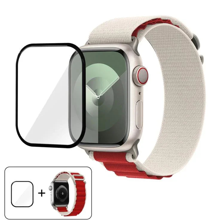 Buckle Loop Nylon Watch Band with 3D Curved Film, For Apple Watch Series 38mm