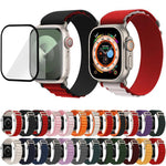 Buckle Loop Nylon Watch Band with 3D Curved Film, For Apple Watch Series 45mm