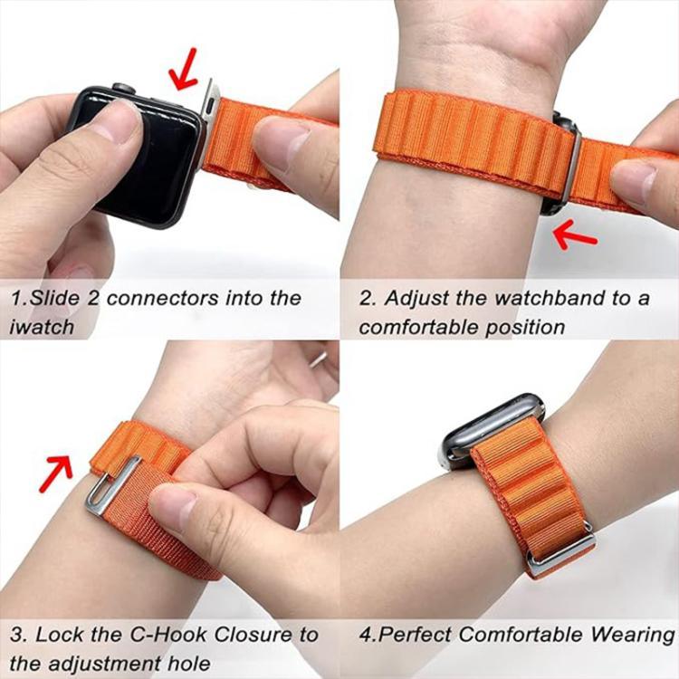 Buckle Loop Nylon Watch Band with 3D Curved Film, For Apple Watch Series 41mm