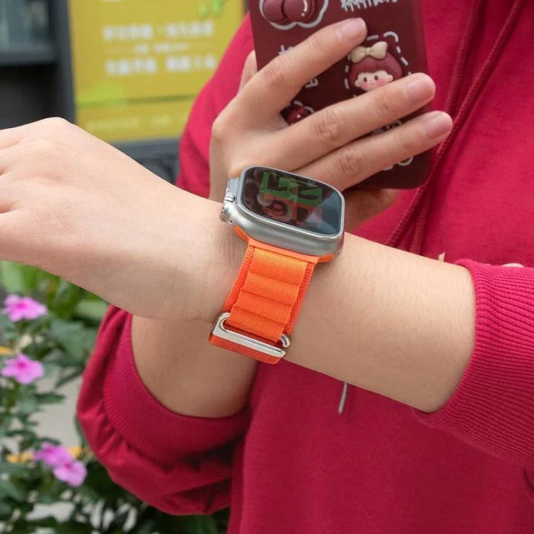 Buckle Loop Nylon Watch Band with 3D Curved Film, For Apple Watch Series 10 42mm