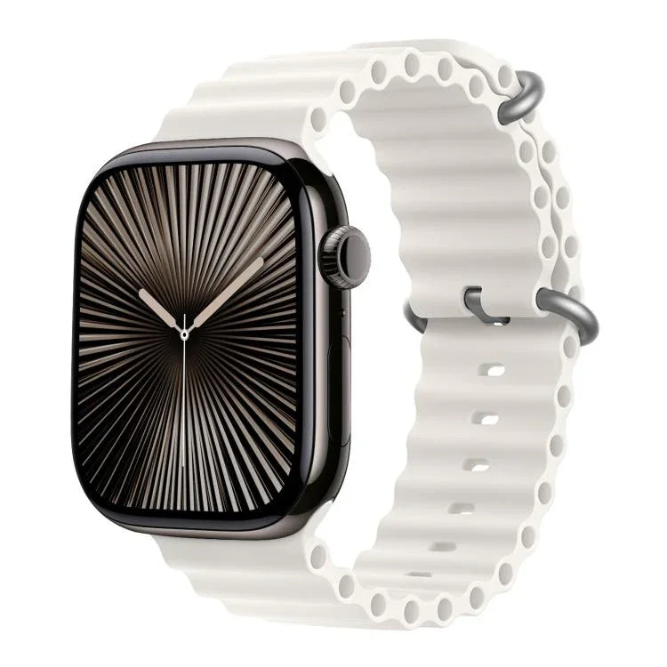 Ocean Silicone Watch Band with 3D Curved Film, For Apple Watch Series 10 46mm, For Apple Watch Series 10 42mm, For Apple Watch Series 44mm
