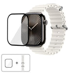 Ocean Silicone Watch Band with 3D Curved Film, For Apple Watch Series 41mm, For Apple Watch Series 38mm, For Apple Watch Series 42mm