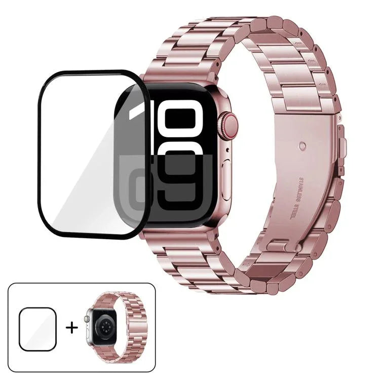 Three Beads Stainless Steel Watch Band with 3D Curved Film, For Apple Watch Series 42mm