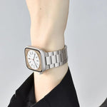 Three Beads Stainless Steel Watch Band with 3D Curved Film, For Apple Watch Series 42mm
