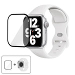 Butterfly Buckle Silicone Watch Band with 3D Curved Film, For Apple Watch Series 10 46mm, For Apple Watch Series 10 42mm, For Apple Watch Series 44mm