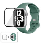 Butterfly Buckle Silicone Watch Band with 3D Curved Film, For Apple Watch Series 40mm, For Apple Watch Ultra 2 / 1 49mm, For Apple Watch Series 45mm