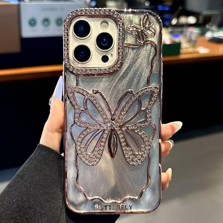 Butterfly Electroplating TPU Phone Case with Epoxy Cardboard, For iPhone 14, For iPhone 14 Pro, For iPhone 14 Pro Max, For iPhone 13 Pro Max, For iPhone 13 Pro, For iPhone 13