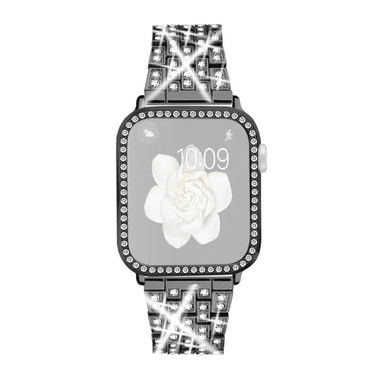 xDfind Bling Diamond Jewelry Metal Watch Band with Case, For Apple Watch Series 10 46mm, For Apple Watch Series 10 42mm, For Apple Watch Series 44mm, For Apple Watch Series 40mm, For Apple Watch Ultra 2 / 1 49mm, For Apple Watch Series 45mm            ...