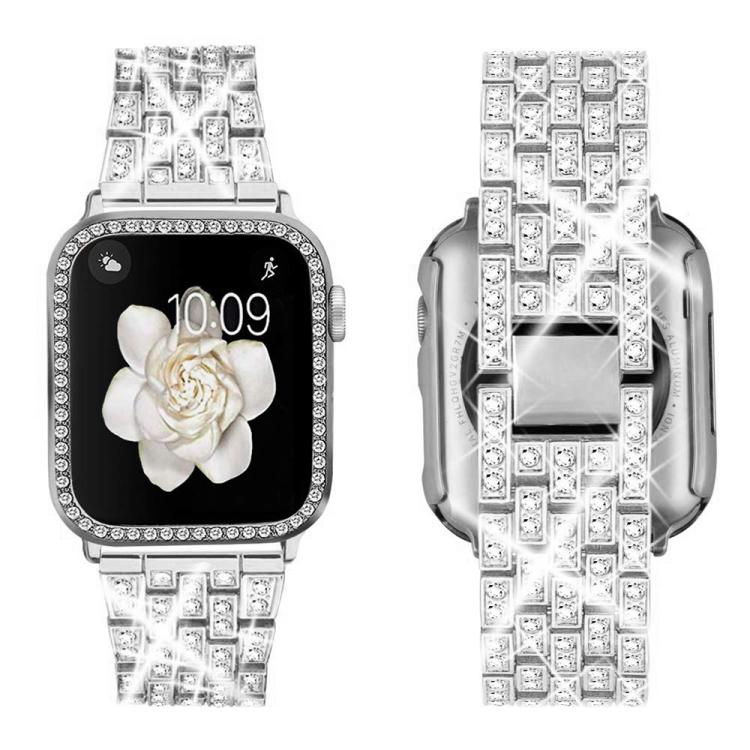 xDfind Bling Diamond Jewelry Metal Watch Band with Case, For Apple Watch Series 10 46mm, For Apple Watch Series 10 42mm, For Apple Watch Series 40mm, For Apple Watch Ultra 2 / 1 49mm, For Apple Watch Series 41mm
