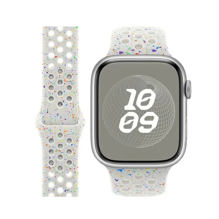 Butterfly Buckle Color Dot Silicone Watch Band with 3D Curved Film, For Apple Watch Series 42mm