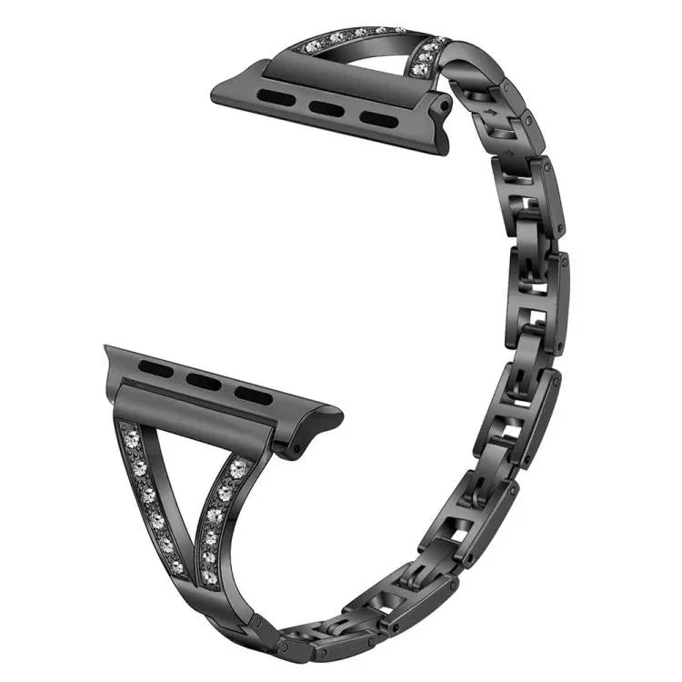 xDfind Herringbone Diamond Stainless Steel Watch Band, For Apple Watch 42 / 44 / 45 / 46 / 49mm, For Apple Watch 38 / 40 / 41 / S10 42mm