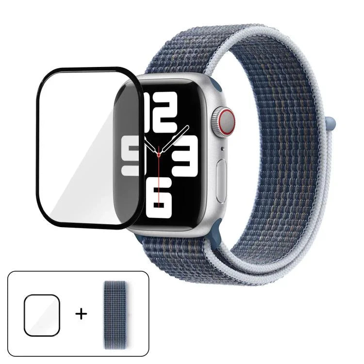 Basic Nylon Loop Watch Band with 3D Curved Film, For Apple Watch Series 40mm, For Apple Watch Ultra 2 / 1 49mm, For Apple Watch Series 45mm