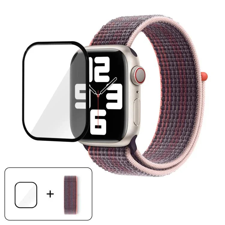 Basic Nylon Loop Watch Band with 3D Curved Film, For Apple Watch Series 41mm, For Apple Watch Series 38mm, For Apple Watch Series 42mm